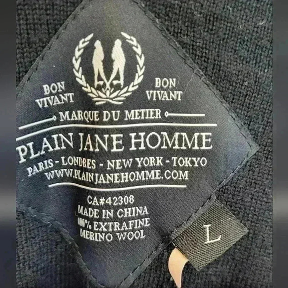 Plain Jane Homme Black Cardigan Size Large - Picture 3 of 7